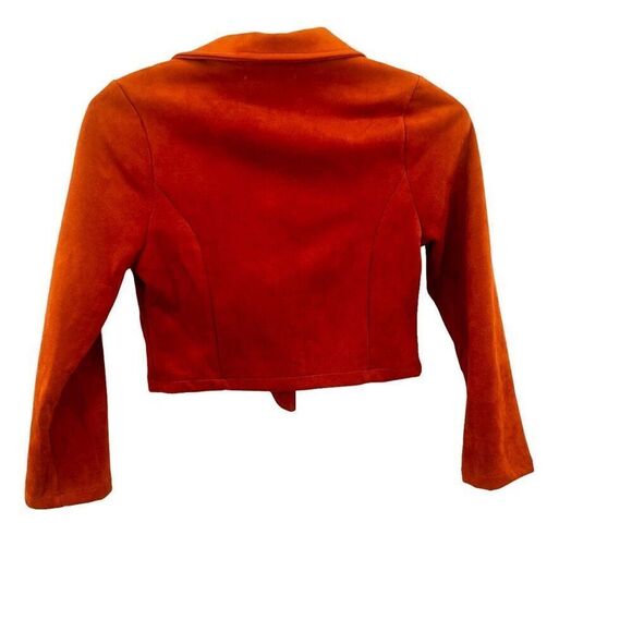 Cropped moto jacket burnt orange - Picture 2 of 6